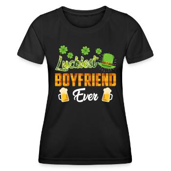 Luckiest Boyfriend ever St. Patrick's Day - Women's Functional T-Shirt - black - Front - AI Model Female 172 light (172cm)