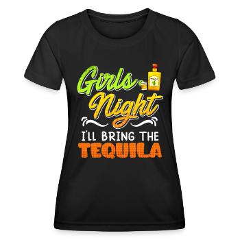 Girls Night J’apporte la Tequila Spring Break - T-shirt sport Femme - noir - Devant - AI Model Female 172 light (172cm)