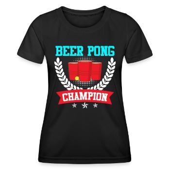 Beer Pong Champion Bierpong Party Bier Pong - T-shirt sport Femme - noir - Devant - AI Model Female 172 light (172cm)