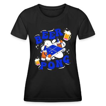 Beer Pong Table Partyspiel Trinkspiel Bier Pong - Frauen Funktions-T-Shirt - Schwarz - Vorne - AI Model Female 172 light (172cm)