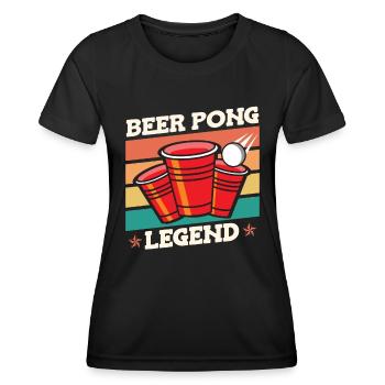 Beer Pong Legend Bierpong Party Bier Pong - T-shirt sport Femme - noir - Devant - AI Model Female 172 light (172cm)