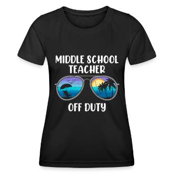 Middle School Class Teacher off duty Holiday Teacher - Women's Functional T-Shirt - black - Front - AI Model Female 172 light (172cm)