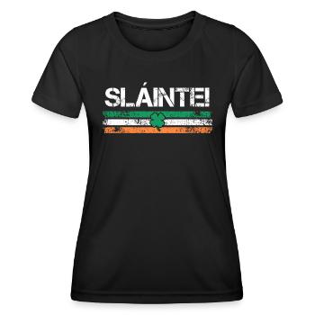 Slainte Irland Trinkspruch - Frauen Funktions-T-Shirt - Schwarz - Vorne - AI Model Female 172 light (172cm)