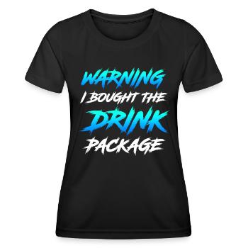 Attention j’ai réservé le forfait boissons party - T-shirt sport Femme - noir - Devant - AI Model Female 172 light (172cm)