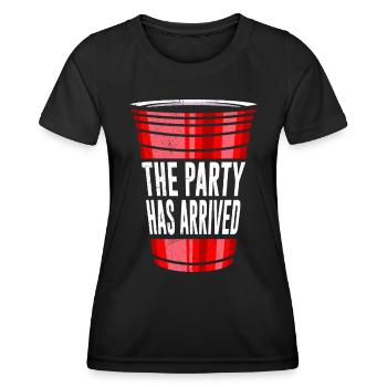 Beer Pong Die Party ist da Party Bier Pong - Frauen Funktions-T-Shirt - Schwarz - Vorne - AI Model Female 172 light (172cm)