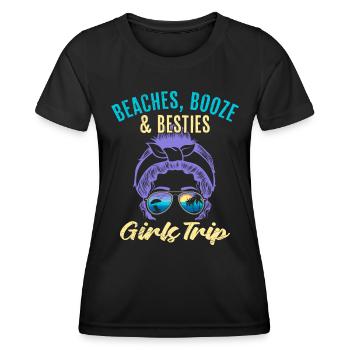 Plages Alcool Bêtes Filles Voyage Spring Break - T-shirt sport Femme - noir - Devant - AI Model Female 172 light (172cm)