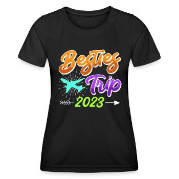 Besties Trip 2023 Urlaub mit Freunden Spring Break - Frauen Funktions-T-Shirt - Schwarz - Vorne - AI Model Female 172 light (172cm)