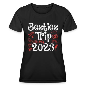 Besties Trip 2023 Summer Vacation 2023 Spring Break - Women's Functional T-Shirt - black - Front - AI Model Female 172 light (172cm)
