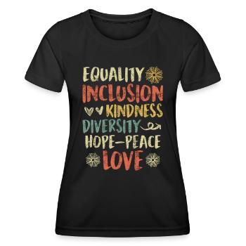 Inklusion handicap Akzeptanz und Awareness - Frauen Funktions-T-Shirt - Schwarz - Vorne - AI Model Female 172 light (172cm)