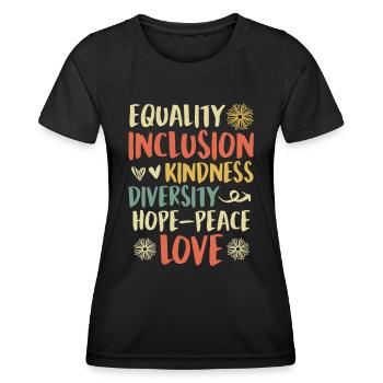 Inclusion handicap acceptance and awareness - Women's Functional T-Shirt - black - Front - AI Model Female 172 light (172cm)