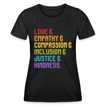 Inclusion Compassion Personnes handicapées - T-shirt sport Femme - noir - Devant - AI Model Female 172 light (172cm)