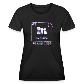 Inclusion Acceptation et handicap solidaire - T-shirt sport Femme - noir - Devant - AI Model Female 172 light (172cm)