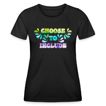 Acceptation Décider de l’inclusion - T-shirt sport Femme - noir - Devant - AI Model Female 172 light (172cm)