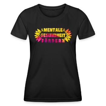 Mentale Gesundheit fördern Mental Health - Frauen Funktions-T-Shirt - Schwarz - Vorne - AI Model Female 172 light (172cm)