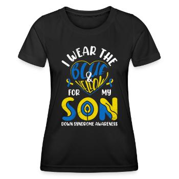 Down Syndrom Awareness Mutter und Vater - Frauen Funktions-T-Shirt - Schwarz - Vorne - AI Model Female 172 light (172cm)