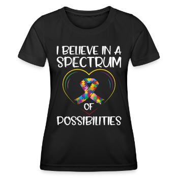 Autismus Ich glaube an Spektrum von Möglichkeiten - Frauen Funktions-T-Shirt - Schwarz - Vorne - AI Model Female 172 light (172cm)