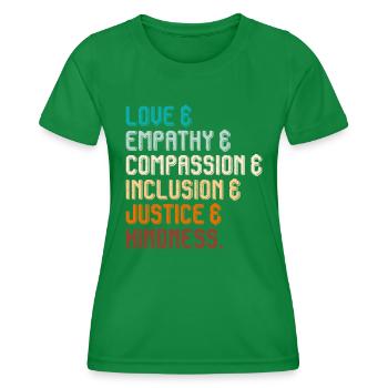 Inclusion Compassion Personnes handicapées - T-shirt sport Femme - vert - Devant - AI Model Female 172 dark (172cm)