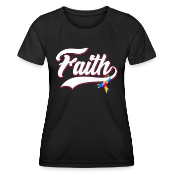 Autismus Faith Bewusstsein Autisten - Frauen Funktions-T-Shirt - Schwarz - Vorne - AI Model Female 172 light (172cm)
