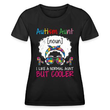 Autismus Bewusstsein Tante eines autistischen - Frauen Funktions-T-Shirt - Schwarz - Vorne - AI Model Female 172 light (172cm)