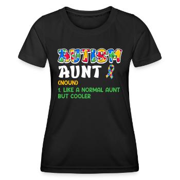 Autism Awareness Aunt autistic child - Women's Functional T-Shirt - black - Front - AI Model Female 172 light (172cm)