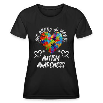 Autismus Awareness Liebe und Gerechtigkeit - Frauen Funktions-T-Shirt - Schwarz - Vorne - AI Model Female 172 light (172cm)