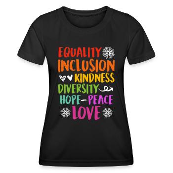 Inclusion handicap acceptance and awareness - Women's Functional T-Shirt - black - Front - AI Model Female 172 light (172cm)