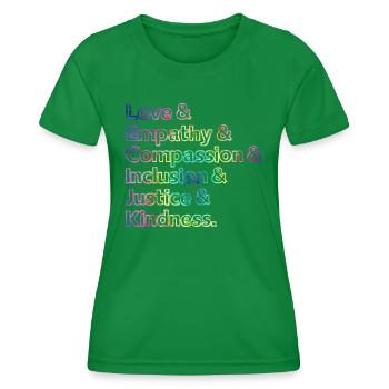 Inclusion Acceptation handicap Solidarité - T-shirt sport Femme - vert - Devant - AI Model Female 172 dark (172cm)