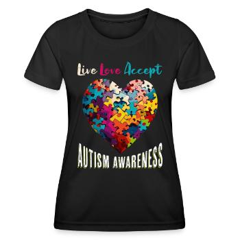 Autism Awareness Accept Understand Love - Women's Functional T-Shirt - black - Front - AI Model Female 172 light (172cm)