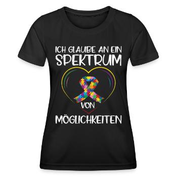 Autismus Ich glaube an Spektrum von Möglichkeiten - Frauen Funktions-T-Shirt - Schwarz - Vorne - AI Model Female 172 light (172cm)