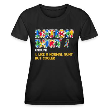 Autism Awareness Aunt autistic child - Women's Functional T-Shirt - black - Front - AI Model Female 172 light (172cm)