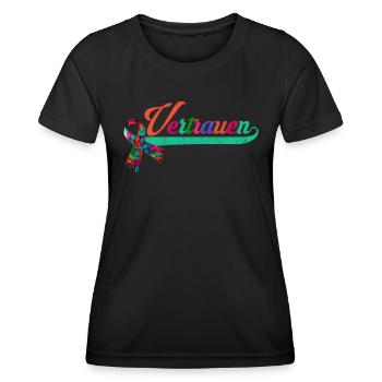 Conscience autistique Neurodiversité Autisme - T-shirt sport Femme - noir - Devant - AI Model Female 172 light (172cm)