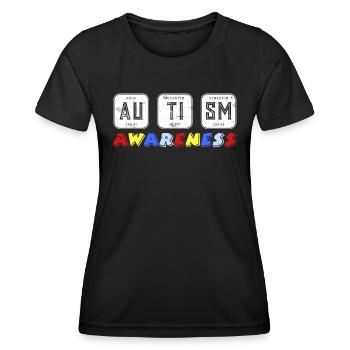 Neurodiversité autistique Sensibilisation à l’autisme - T-shirt sport Femme - noir - Devant - AI Model Female 172 light (172cm)