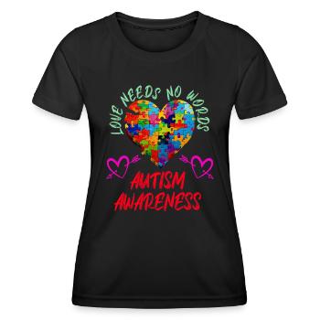 Égalité autistique Diversité autistique et - T-shirt sport Femme - noir - Devant - AI Model Female 172 light (172cm)