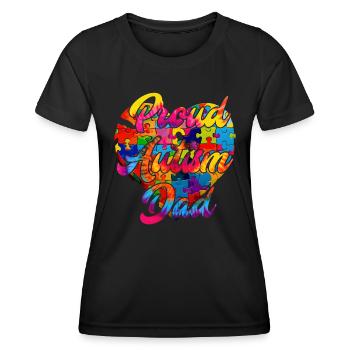 autistic father autistic child autism - Women's Functional T-Shirt - black - Front - AI Model Female 172 light (172cm)
