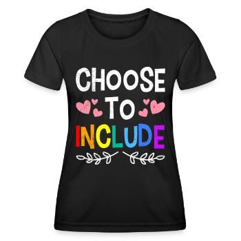 Choisissez d’inclure la sensibilisation et la solidarité pour - T-shirt sport Femme - noir - Devant - AI Model Female 172 light (172cm)
