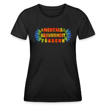Mentale Gesundheit fördern Mental Health - Frauen Funktions-T-Shirt - Schwarz - Vorne - AI Model Female 172 light (172cm)