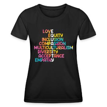 Inclusion Compassion Personnes handicapées - T-shirt sport Femme - noir - Devant - AI Model Female 172 light (172cm)