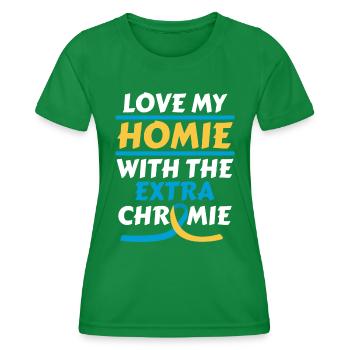Syndrome de Down Love my extra - T-shirt sport Femme - vert - Devant - AI Model Female 172 dark (172cm)