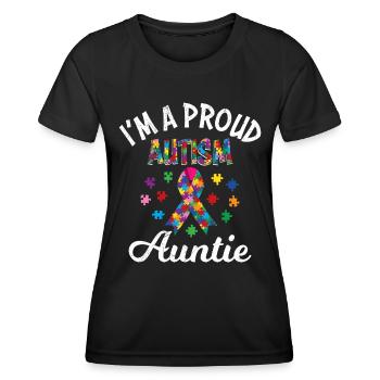 Autismus Bewusstsein Tante eines autistischen - Frauen Funktions-T-Shirt - Schwarz - Vorne - AI Model Female 172 light (172cm)