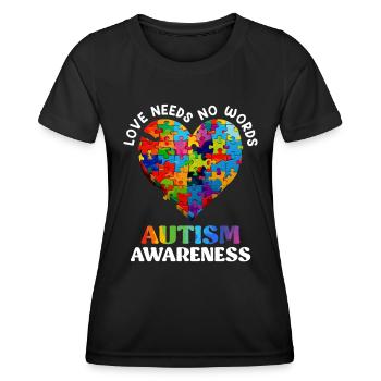 Sensibilisation à l’autisme, diversité et sensibilisation - T-shirt sport Femme - noir - Devant - AI Model Female 172 light (172cm)