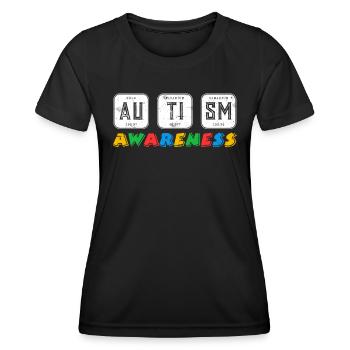 Sensibilisation Diversité Autistique Justice - T-shirt sport Femme - noir - Devant - AI Model Female 172 light (172cm)