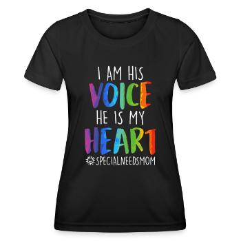 Inclusion Acceptation Mère de défavorisés - T-shirt sport Femme - noir - Devant - AI Model Female 172 light (172cm)
