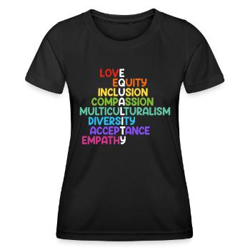 Inclusion Compassion Personnes handicapées - T-shirt sport Femme - noir - Devant - AI Model Female 172 light (172cm)