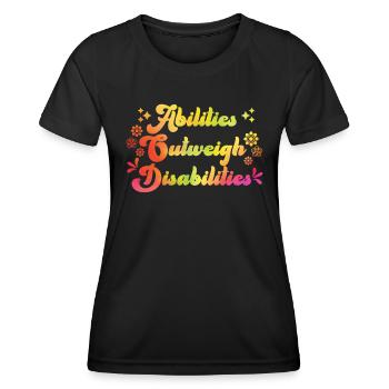 Solidarité handicap Compassion et acceptation - T-shirt sport Femme - noir - Devant - AI Model Female 172 light (172cm)