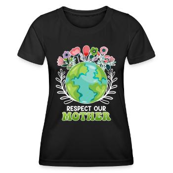 Rettet die Erde Umweltschützer Mutter Erde - Frauen Funktions-T-Shirt - Schwarz - Vorne - AI Model Female 172 light (172cm)