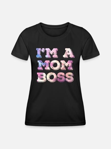 Mama Chefin Muttertag Mama Boss Supervisor - Frauen Funktions-T-Shirt - Schwarz