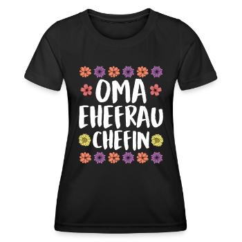 Oma Chefin Großmutter Muttertag Granny Ehefrau - Frauen Funktions-T-Shirt - Schwarz - Vorne - AI Model Female 172 light (172cm)