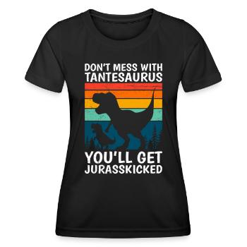 Tantesaurus Fête des mères Tante Tante Tante - T-shirt sport Femme - noir - Devant - AI Model Female 172 light (172cm)