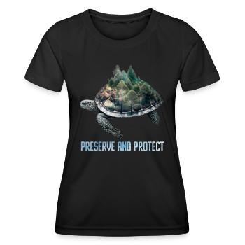 Artenschutz vom Aussterben bedrohte Tiere Natur - Frauen Funktions-T-Shirt - Schwarz - Vorne - AI Model Female 172 light (172cm)