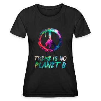Il n’y a pas de Planète B Earth Day Mission Erde - T-shirt sport Femme - noir - Devant - AI Model Female 172 light (172cm)